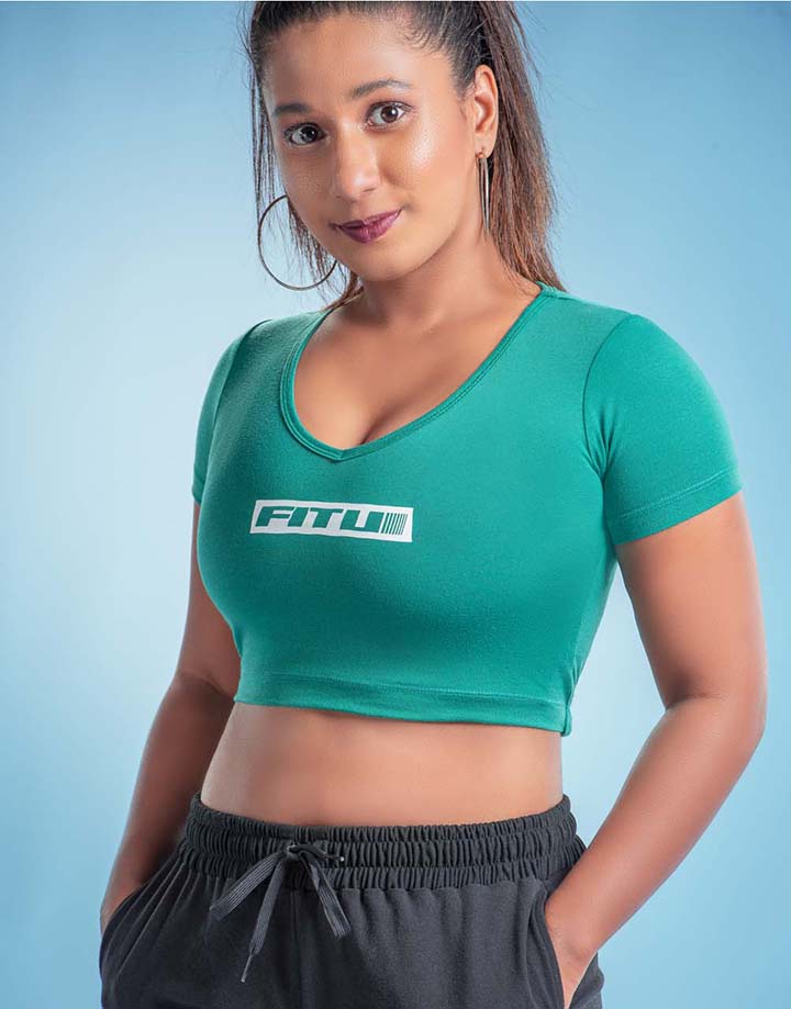 FITU GearUp V Neck Crop Top