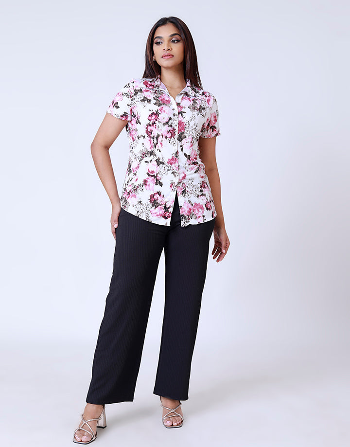 Floral Printed Ladies Shirt Blouse