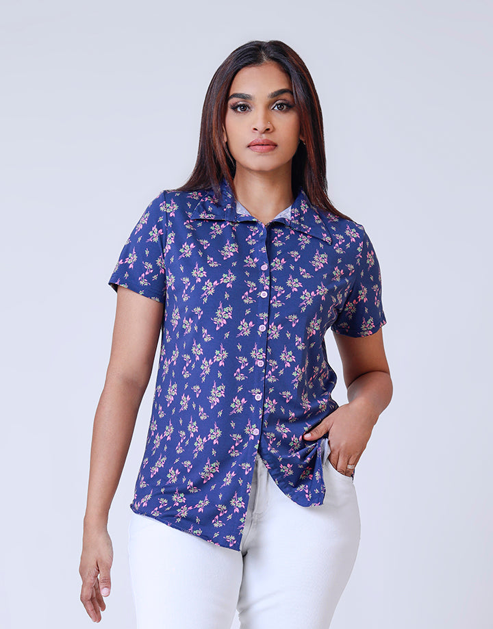 Floral Printed Ladies Shirt Blouse