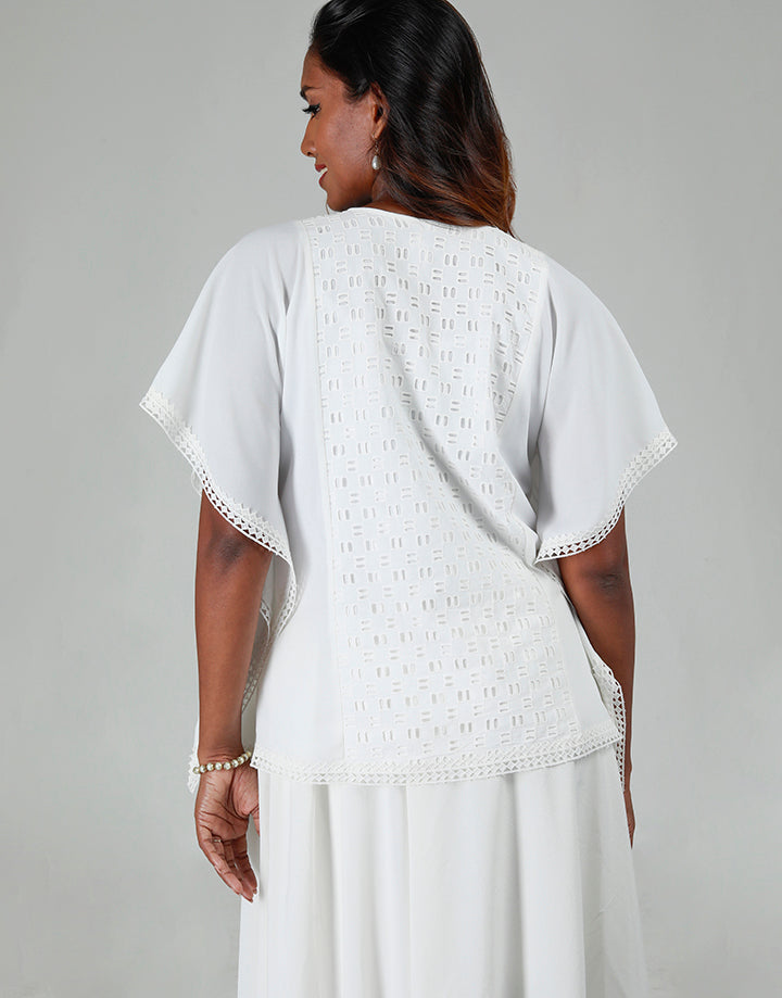 Lace Inserted Poncho