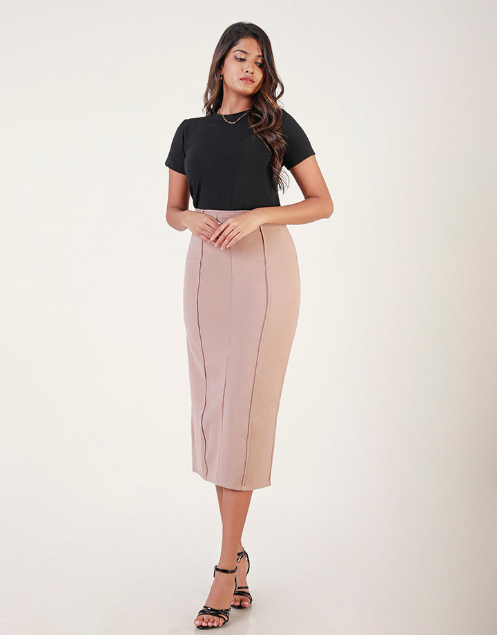 Long Slim Fit Formal Skirt with Belt