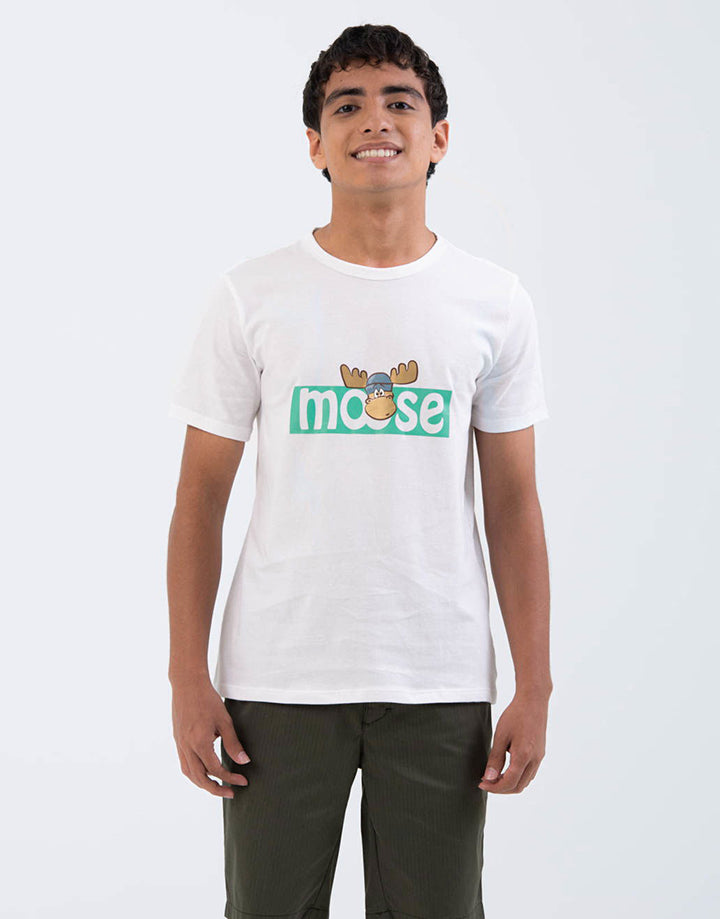 Moose Boys Graphic Printed Crew Neck T-Shirt