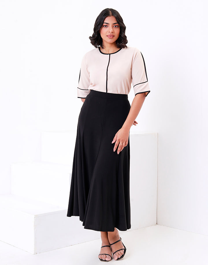 Plain Stretch 8 Pieces Skirt