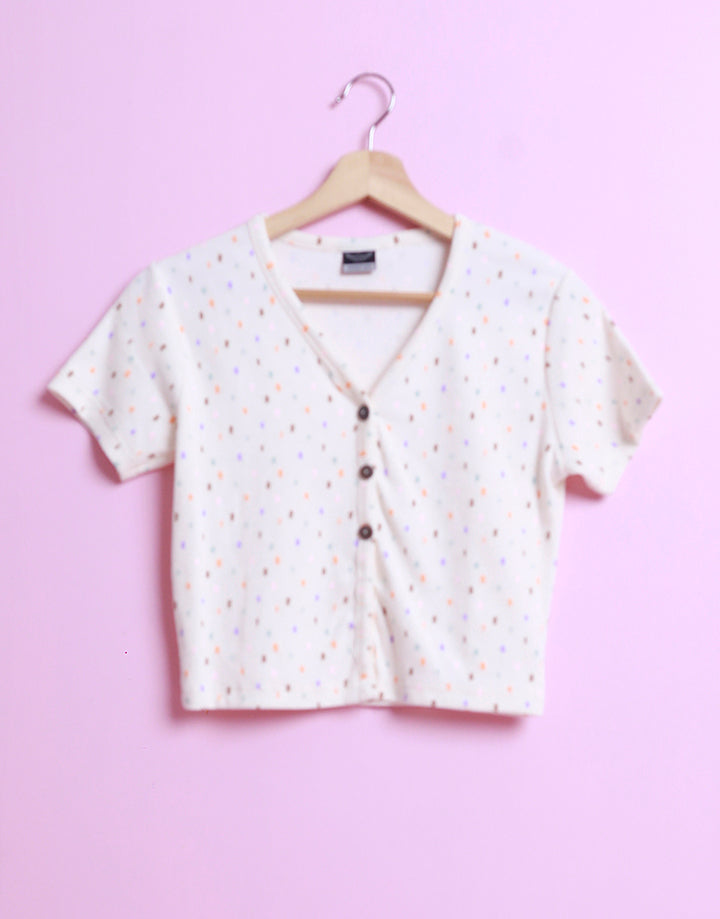 Printed Short Sleeves Crop T-Shirt