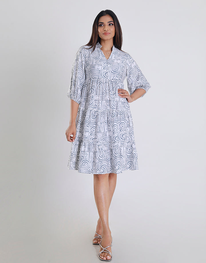 Puff Sleeve Tiered Dress