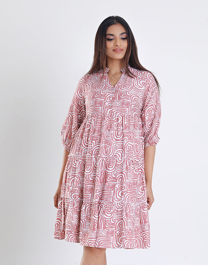 Puff Sleeve Tiered Dress