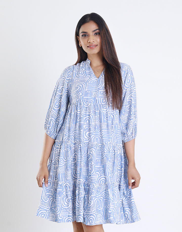 Puff Sleeve Tiered Dress