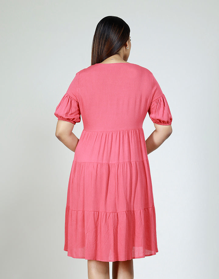 Puff Sleeve with Empireline Tiered Dress