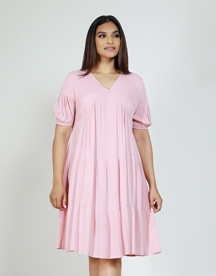 Puff Sleeve with Empireline Tiered Dress