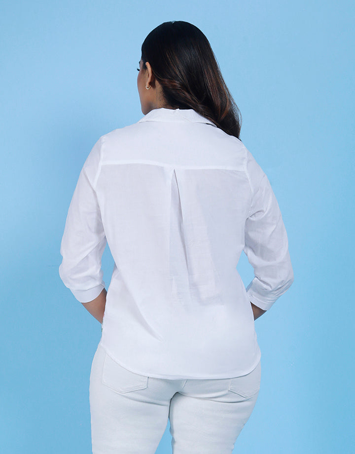 3/4 Sleeve Blouse with Embroidered