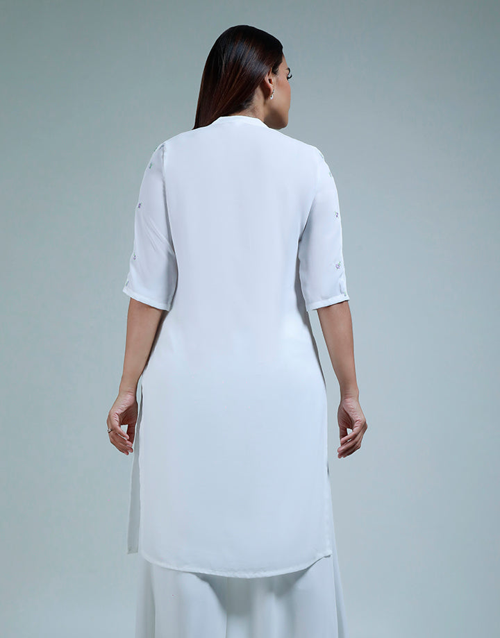 Chinese Collar Embroidered Kurta