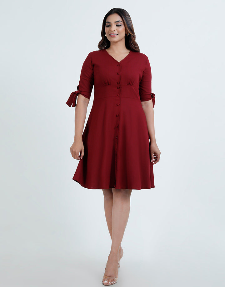 Empireline Knotted Sleeve Dress