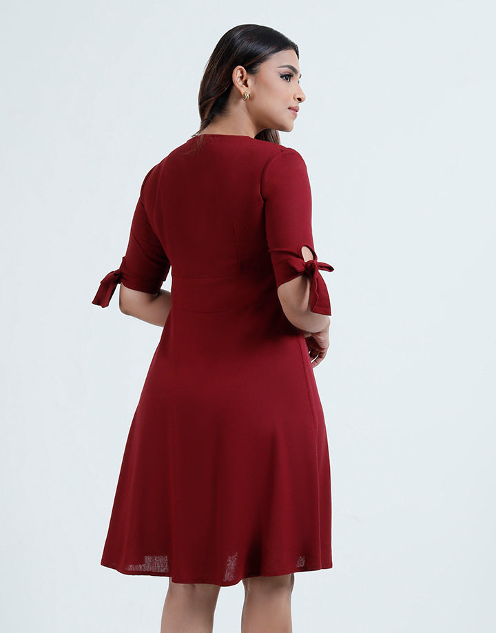 Empireline Knotted Sleeve Dress