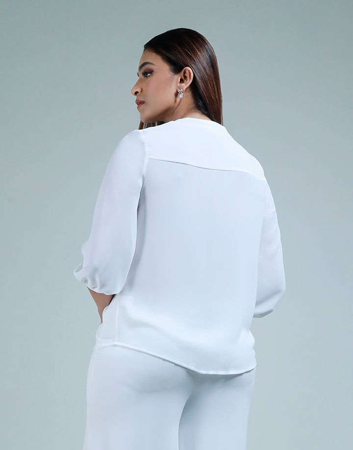 White Blouse with Lace Details