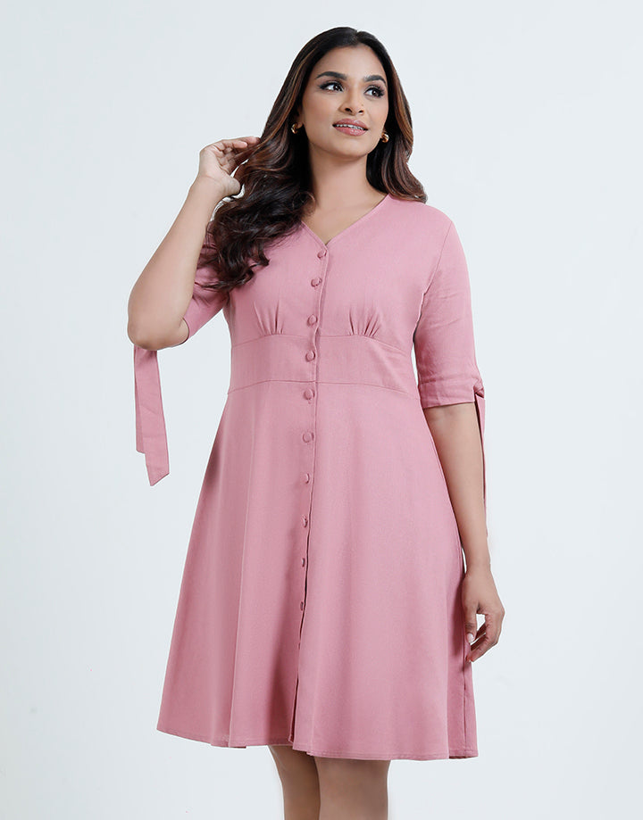 Empireline Knotted Sleeve Dress