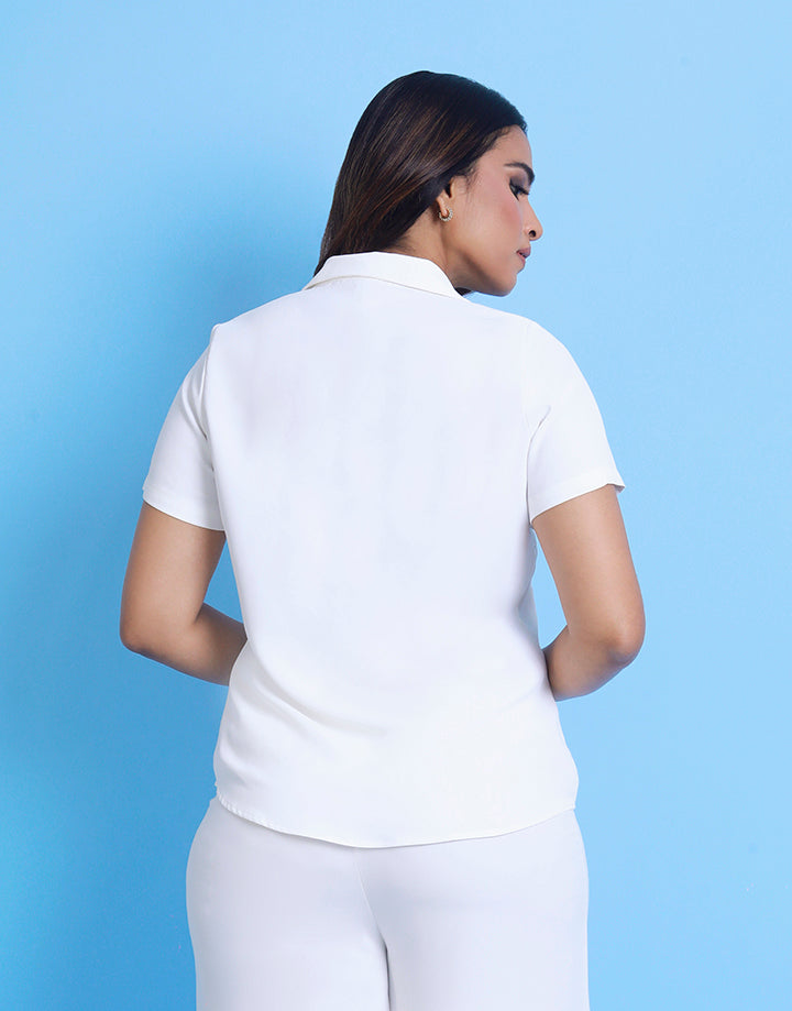 Whith Shadow Work Blouse
