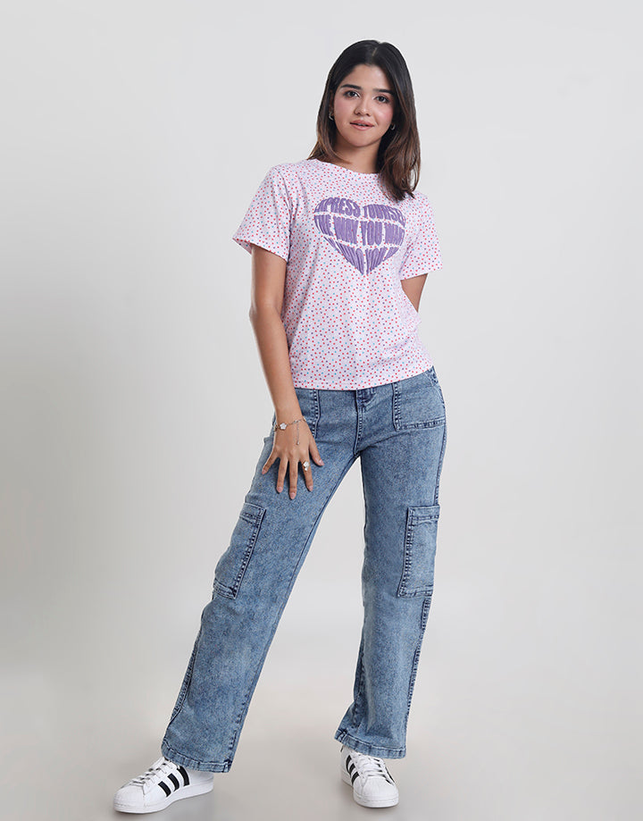 Crew Neck T-Shirt with Print