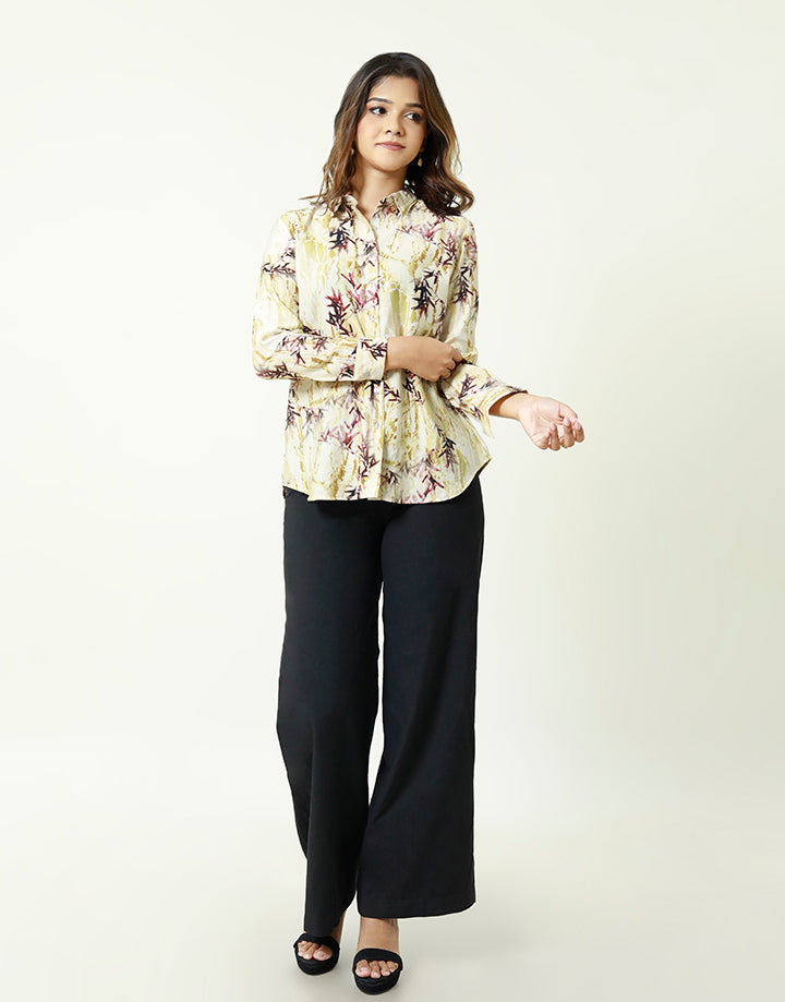 Printed Office Wear Long Sleeve Blouse