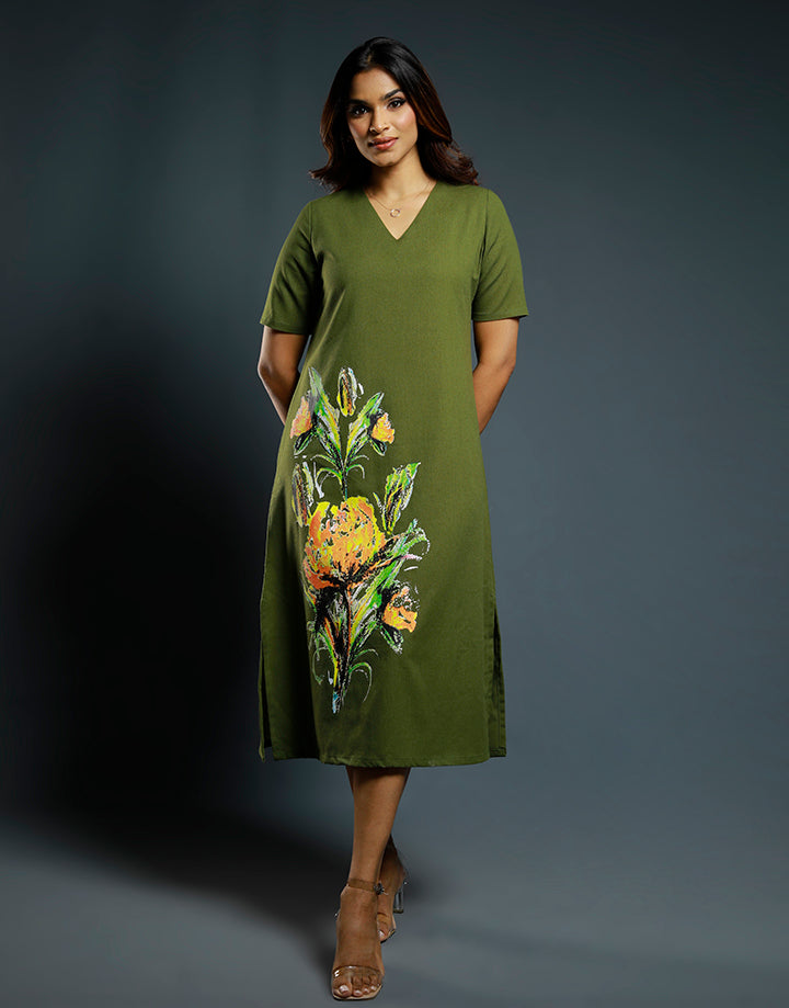 Short Sleeve Kurta with Print Detail