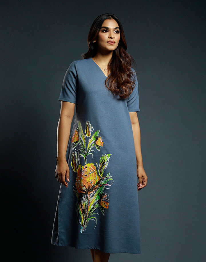 Short Sleeve Kurta with Print Detail