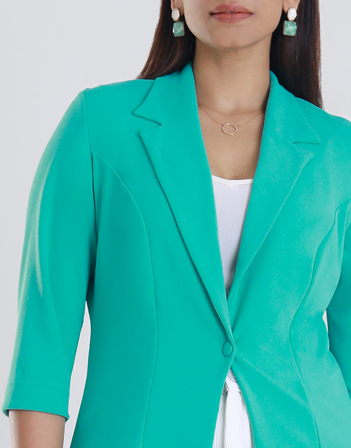 3/4 Sleeve Blazer with Cloverleaf  Lapel