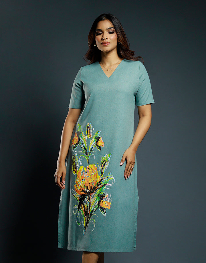 Short Sleeve Kurta with Print Detail