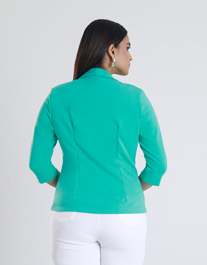 3/4 Sleeve Blazer with Cloverleaf  Lapel