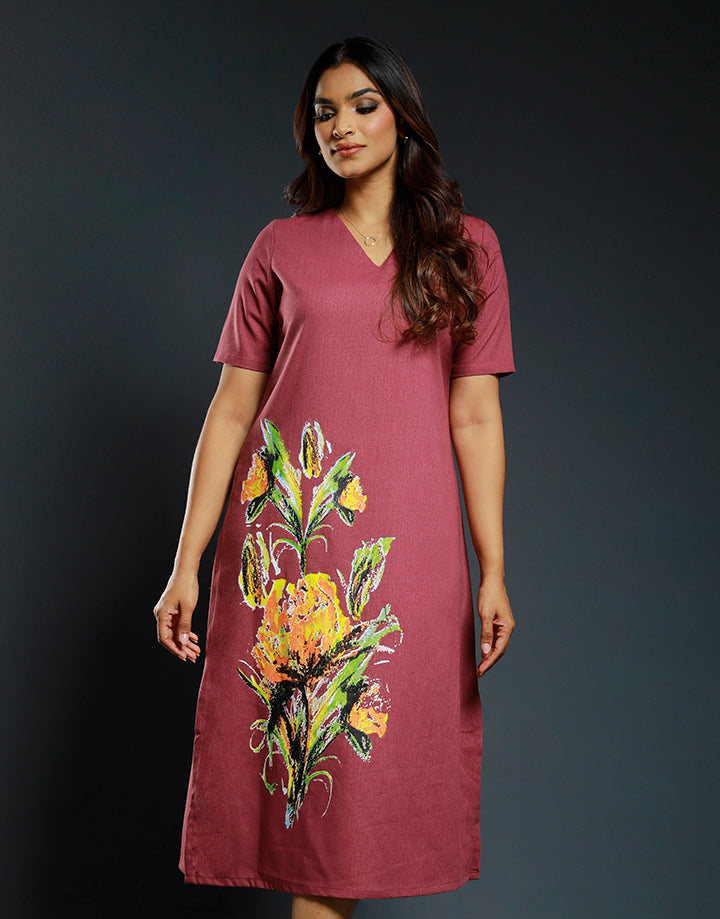 Short Sleeve Kurta with Print Detail
