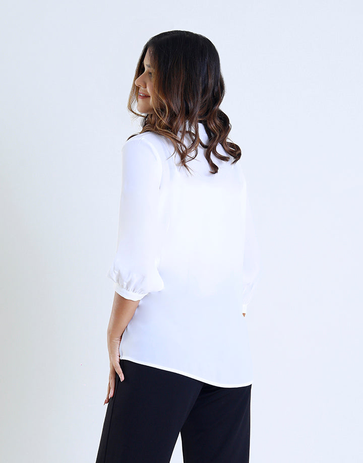 Chinese Collar Top with Embroidered