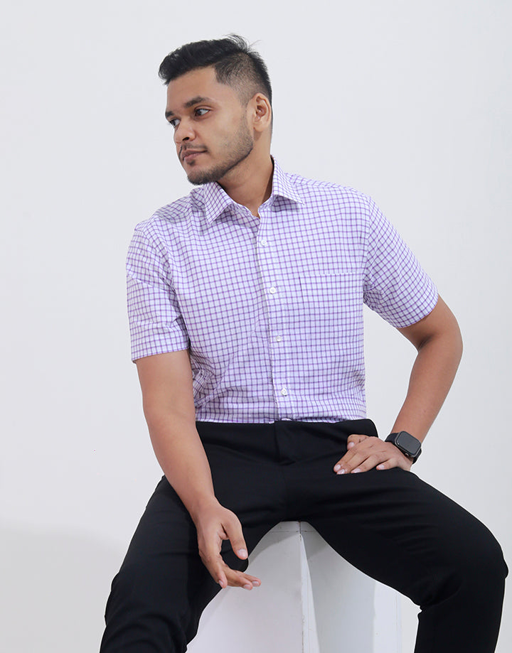 PERRI ALLEN Executive – Smart Fit Checked Shirt
