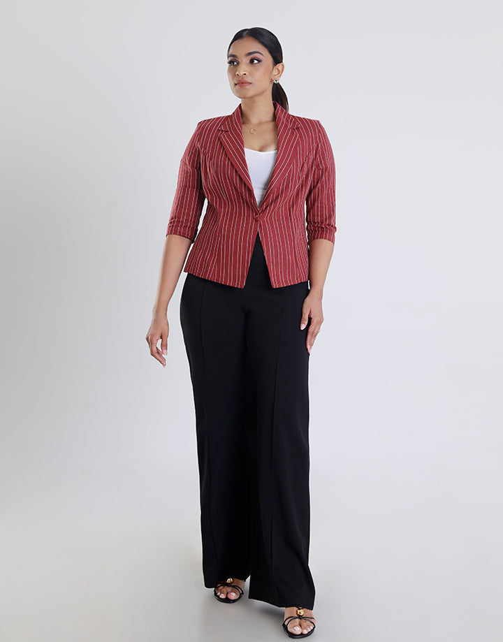 3/4 Sleeves Striped Blazer