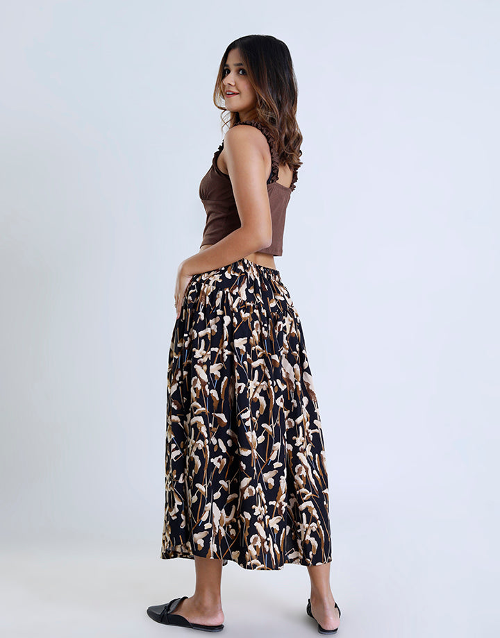 Hip Skirt with Back Elastic Waist