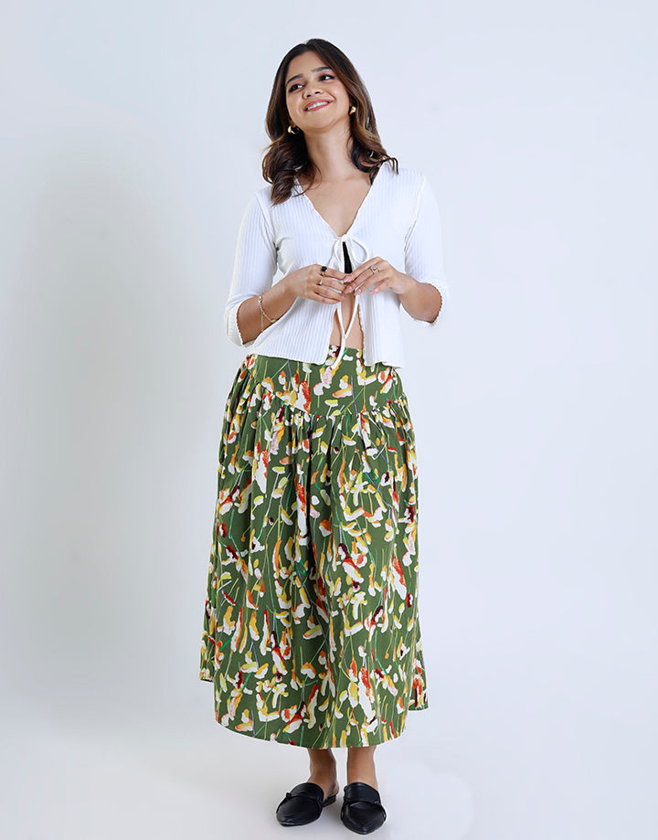 Hip Skirt with Back Elastic Waist
