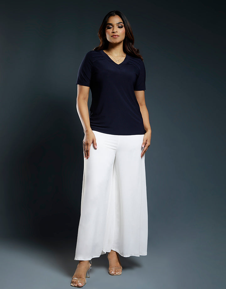 Short Sleeve Top with Pintucks