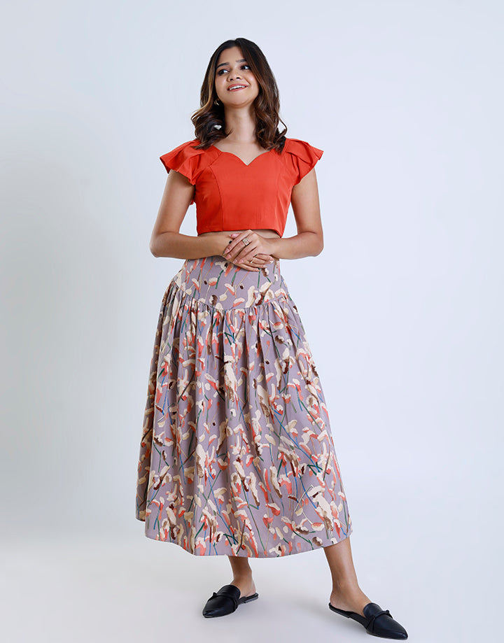 Hip Skirt with Back Elastic Waist