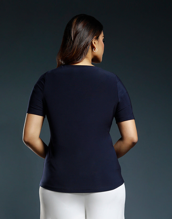 Short Sleeve Top with Pintucks