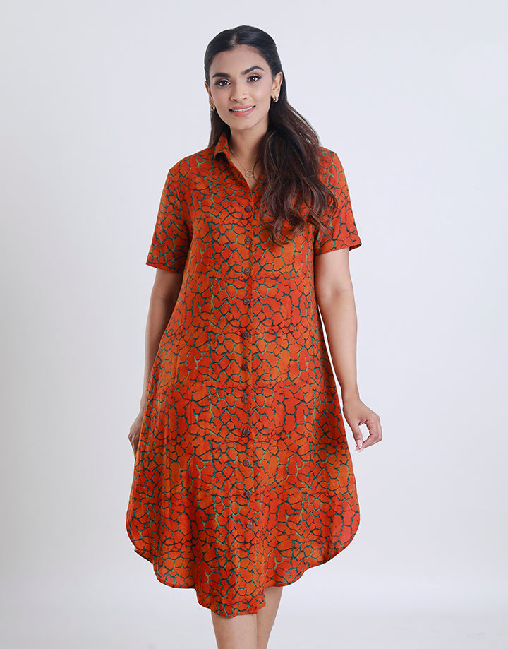 Cuban Collared Button Down Dress
