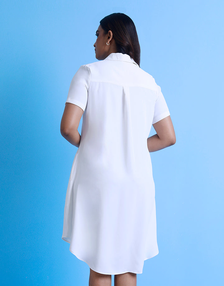 Shirt Dress with Screen Print Detail