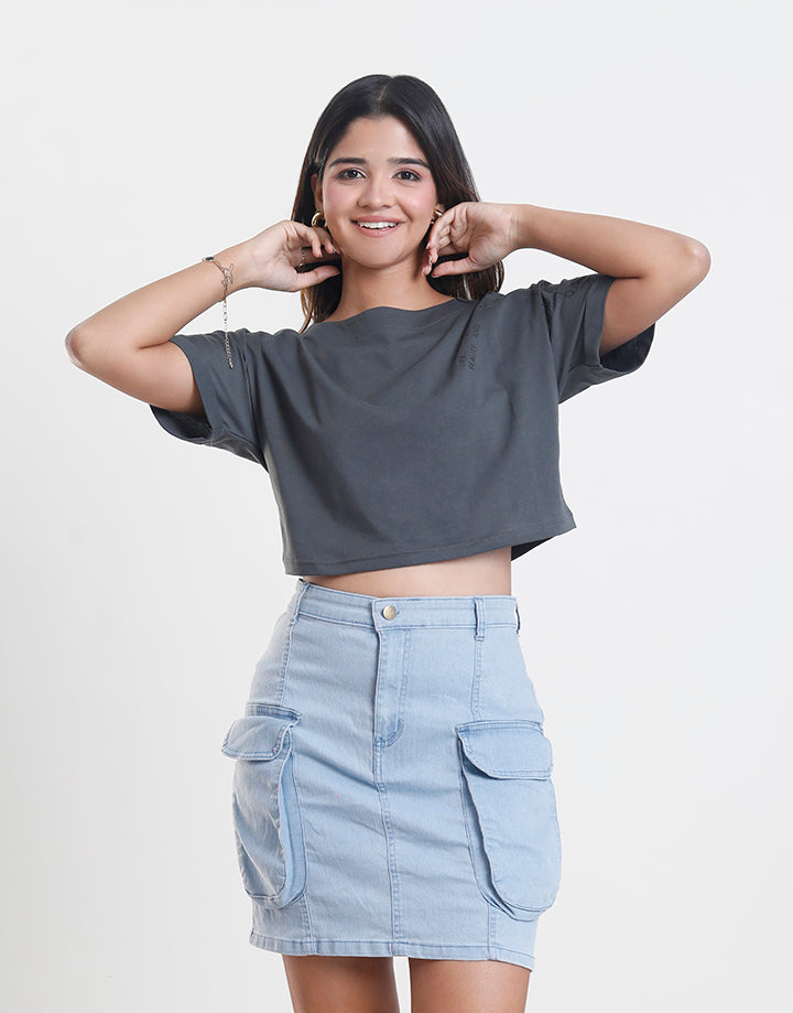 Plain Crop T-Shirt