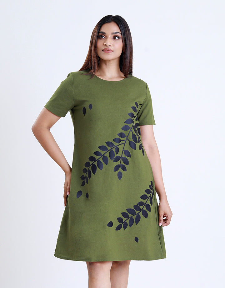 A-Line Dress with Heat & Bond Print