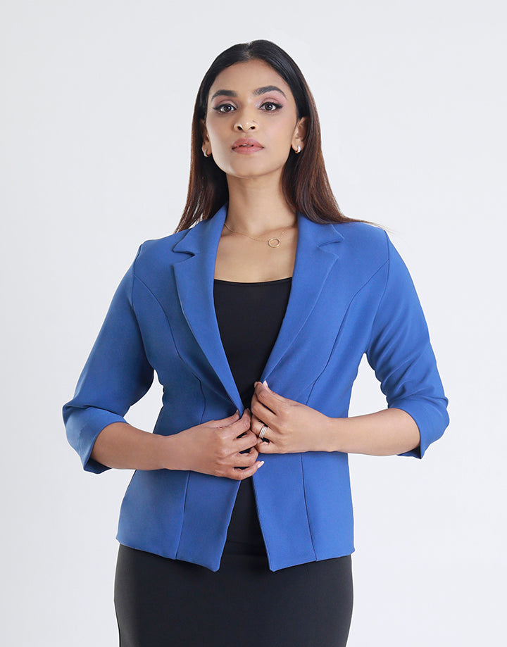 3/4 Sleeve Blazer with Cloverleaf  Lapel