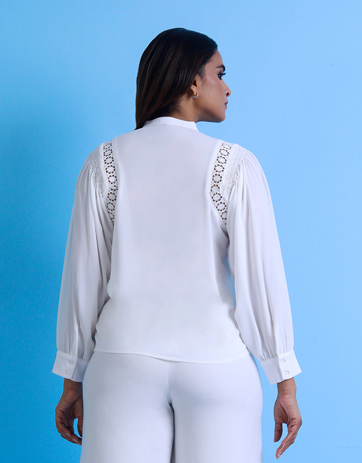 Long Sleeves Blouse with Smoking