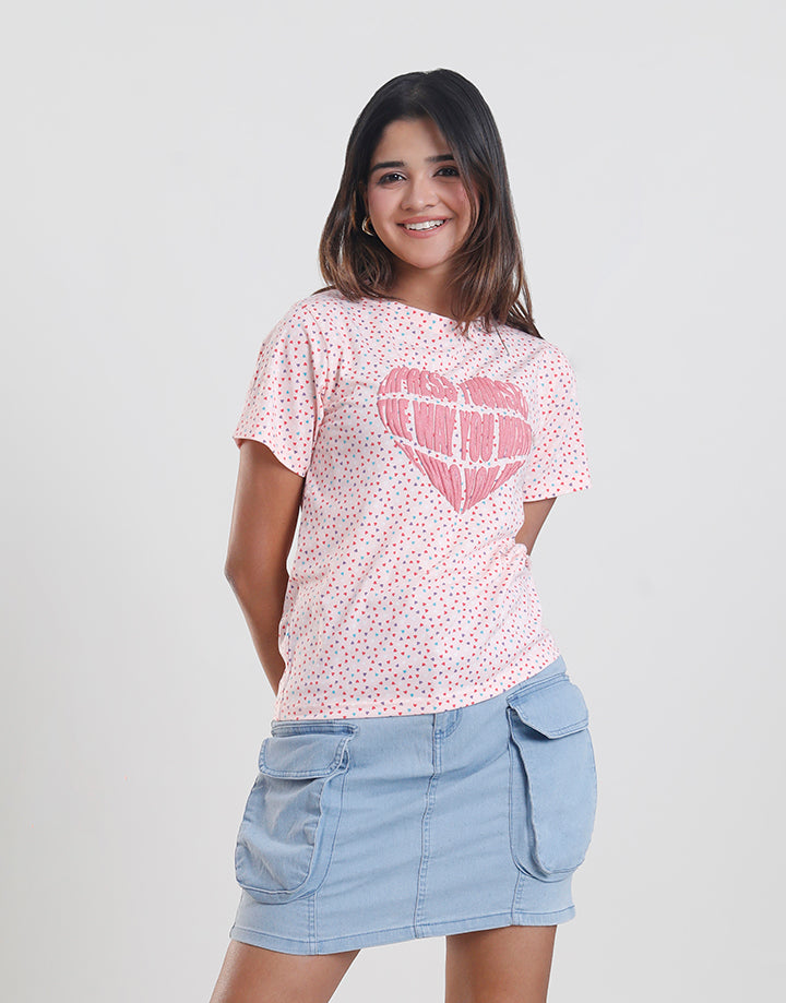Crew Neck T-Shirt with Print