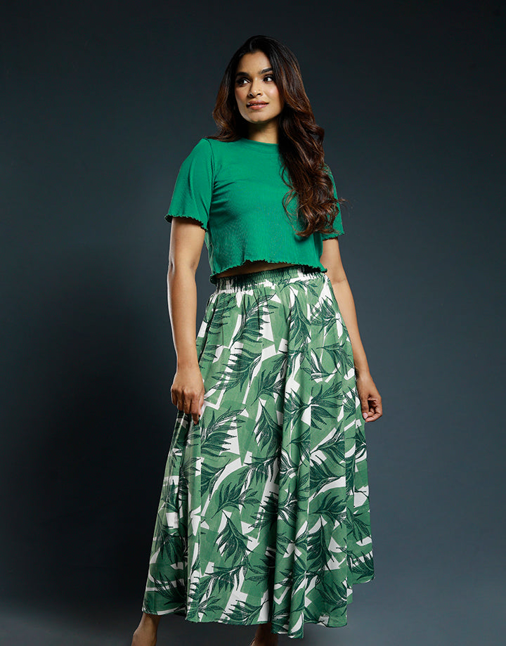 Flared Skirt with Elasticated Waist
