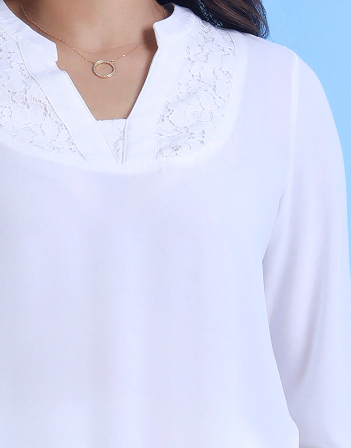 Long Sleeves Top with Lace Detail