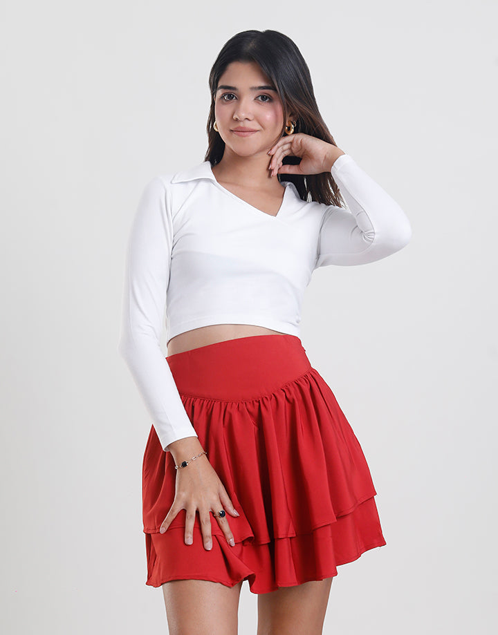 Plain Long Sleeve Crop T-Shirt