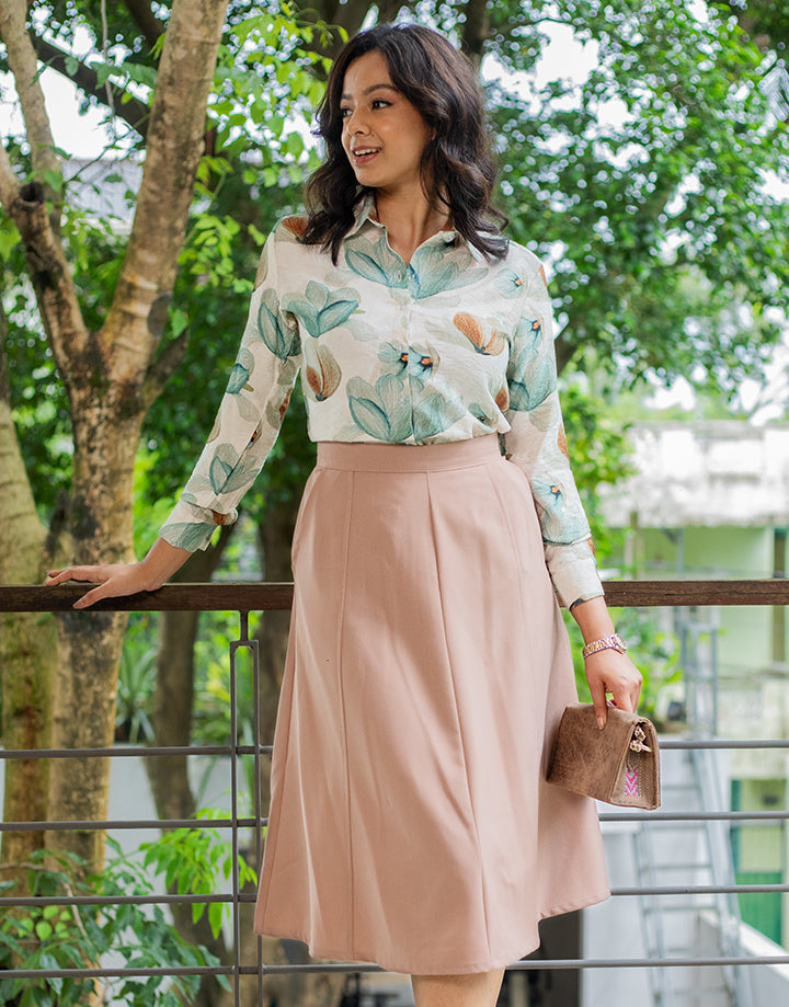 8 Panel Midi Skirt with Pockets