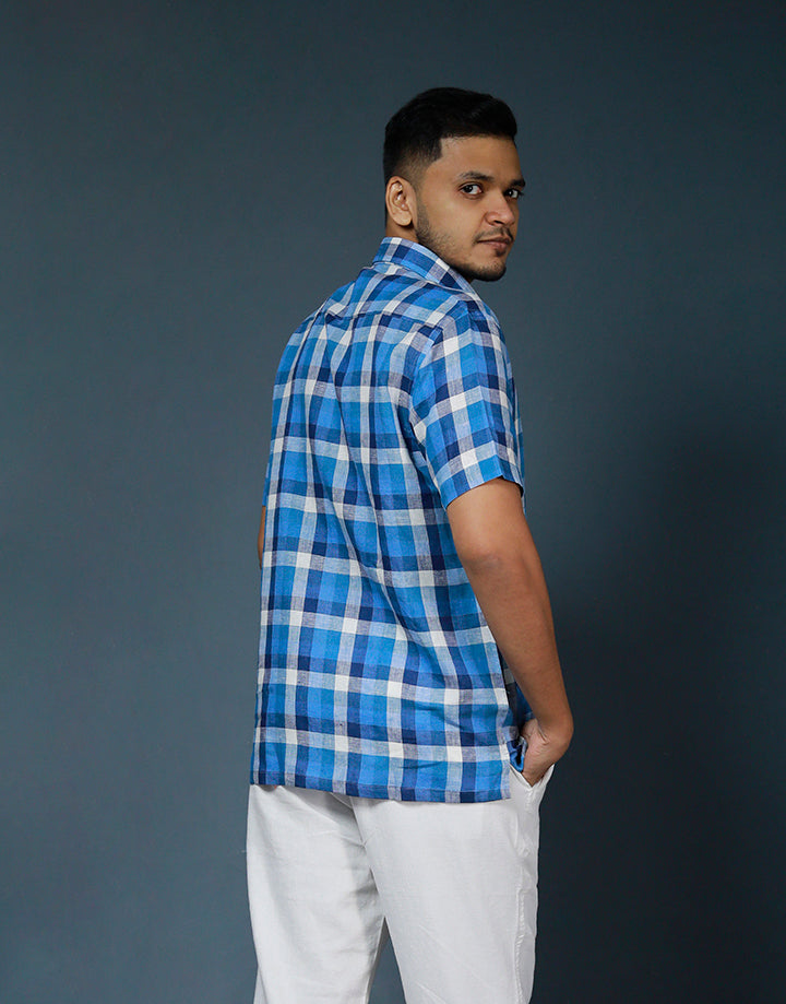 DENZO Urban Twill Large Check Short Sleeve Shirt