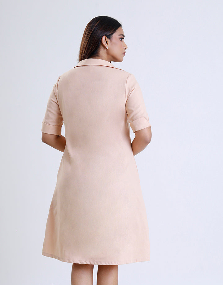 Button Down Shirt Dress with Screen Print