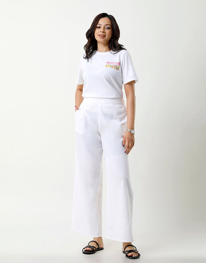Linen White Pant with Side Pockets